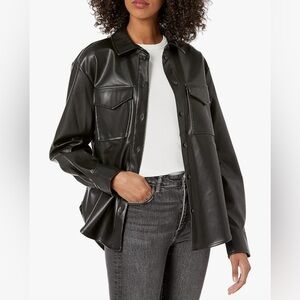 Women's Black Faux Leather Jacket